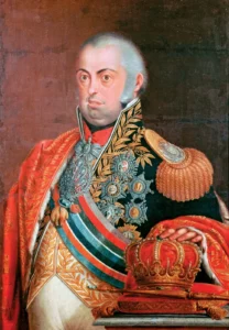 Ritratto di D. João VI, re del Regno Unito di Portogallo, Brasile e Algarves.